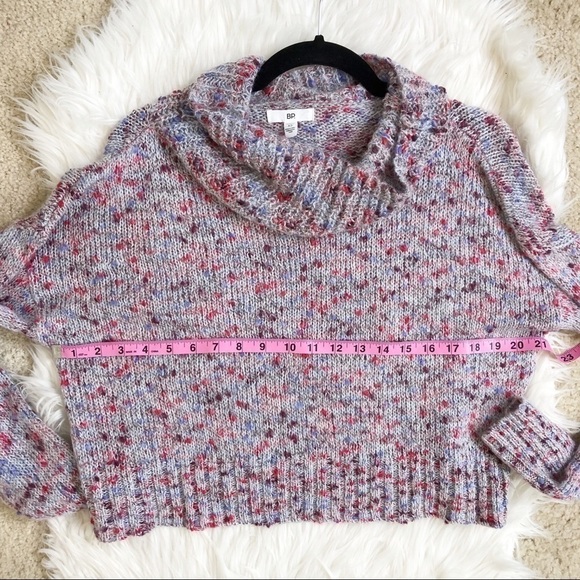 New BP. Slouchy Cowl Neck Lightweight Relaxed Sweater in Confetti - Picture 10 of 11